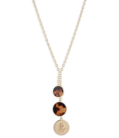 Lauren Ralph Lauren Gold Tone Tortoise Logo Y Necklace