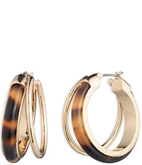 Lauren Ralph Lauren Gold Tone Tortoise Split Hoop Earrings
