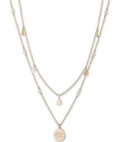 Lauren Ralph Lauren Gold Tone Double Row Short Pendant Necklace