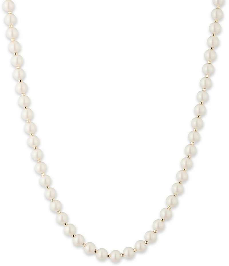 Lauren Ralph Lauren Gold Tone White Pearl Collar Necklace