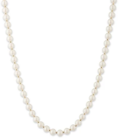 Lauren Ralph Lauren Gold Tone White Pearl Collar Necklace