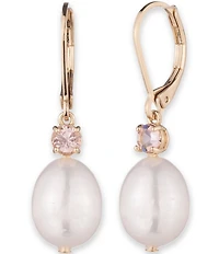 Lauren Ralph Lauren Gold Tone White Pearl Drop Earrings