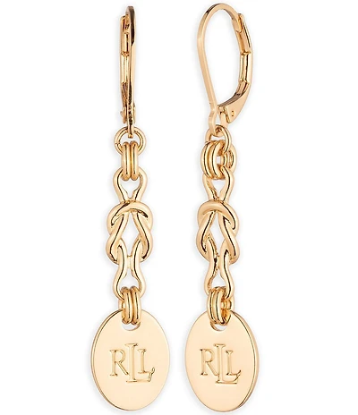 Lauren Ralph Lauren Logo Knot Linear Earrings