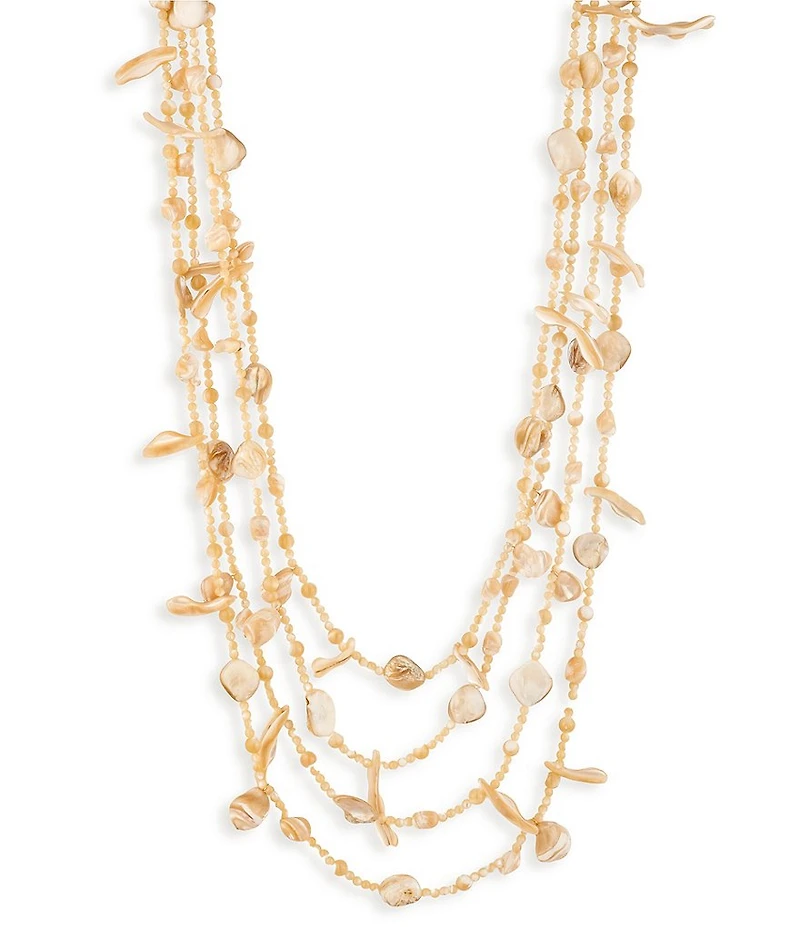 Lauren Ralph Lauren Mother of Pearl Shell Multi Strand Statement Necklace