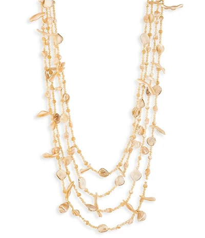 Lauren Ralph Lauren Mother of Pearl Shell Multi Strand Statement Necklace
