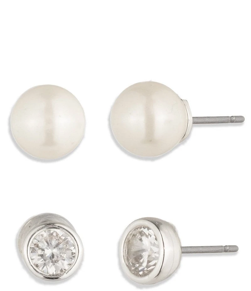 Lauren Ralph Lauren Pearl CZ Duo Stud Earring Set
