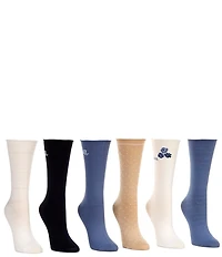 Lauren Ralph Lauren Placed Floral Crew Socks, 6 Pack