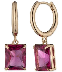 Lauren Ralph Lauren Rectangle Stone Drop Huggie Hoop Earrings