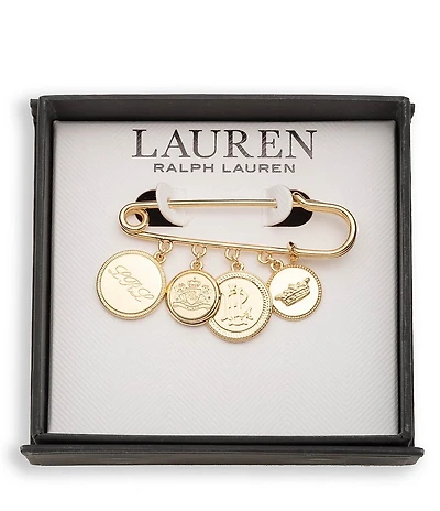 Lauren Ralph Lauren Safety Pin Logo Charm Drop Pin