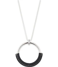 Lauren Ralph Lauren Silver Tone Black Long Pendant Necklace