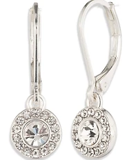 Lauren Ralph Lauren Silver Tone Crystal Pave Drop Earrings