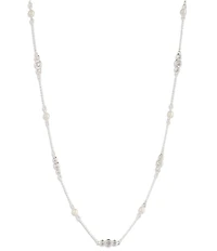 Lauren Ralph Lauren Silver Tone CZ Station Collar Necklace