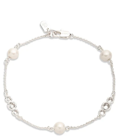 Lauren Ralph Lauren Silver Tone CZ Station Flex Line Bracelet