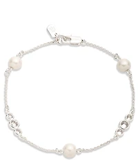 Lauren Ralph Lauren Silver Tone CZ Station Flex Line Bracelet