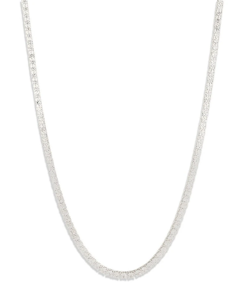 Lauren Ralph Lauren Silver Tone CZ Tennis Collar Necklace