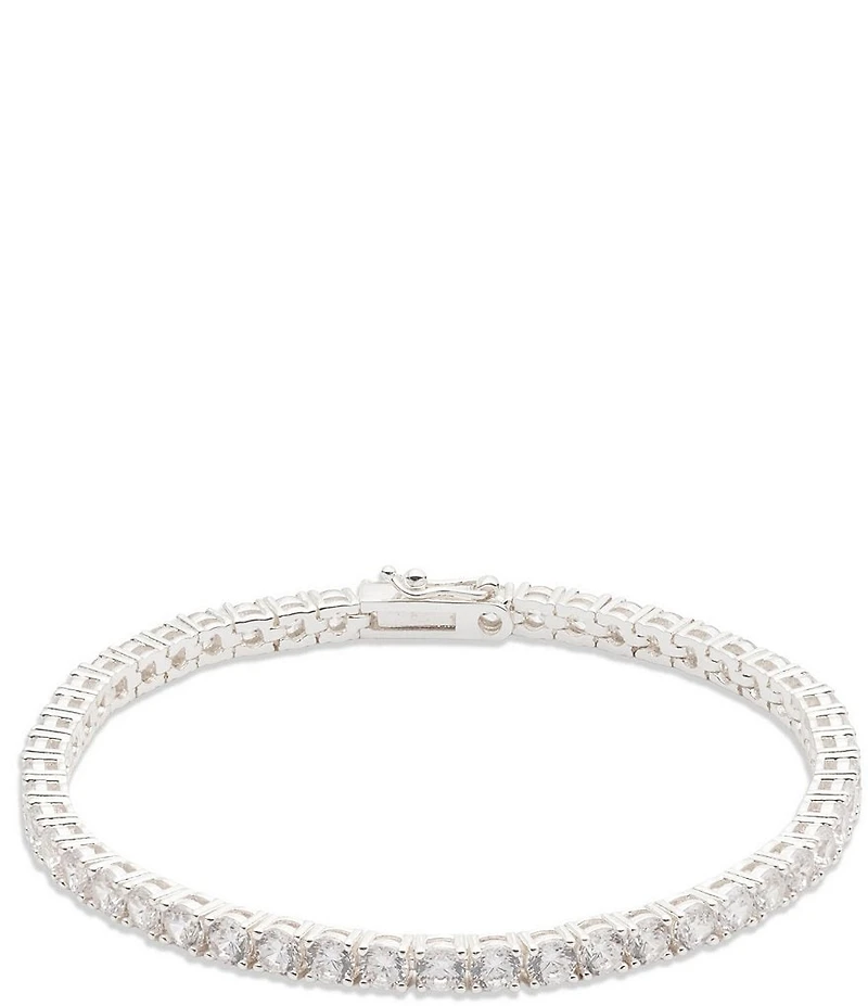 Lauren Ralph Lauren Silver Tone CZ Tennis Flex Line Bracelet