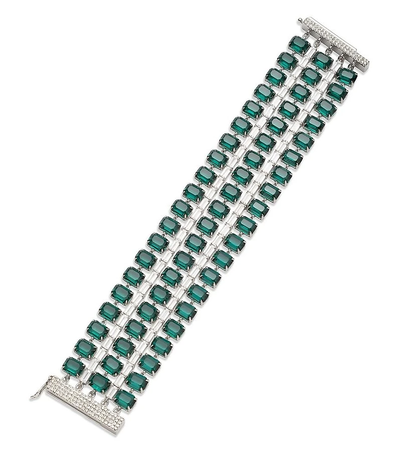 Lauren Ralph Lauren Silver Tone CZ Tennis Flex Line Bracelet