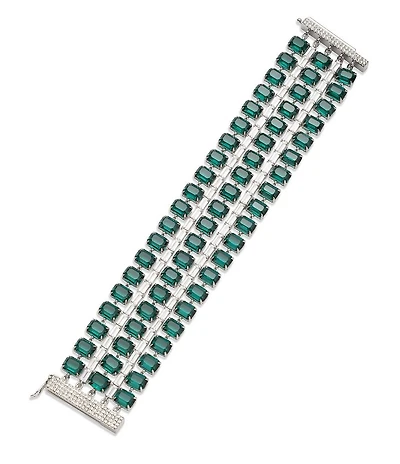 Lauren Ralph Lauren Silver Tone CZ Tennis Flex Line Bracelet