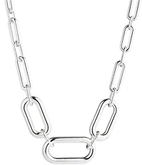 Lauren Ralph Lauren Silver Tone Large Link Collar Necklace