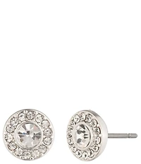 Lauren Ralph Lauren Silver Tone Pave Stud Earrings