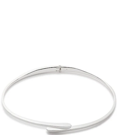 Lauren Ralph Lauren Silver Tone Sculptural Collar Necklace