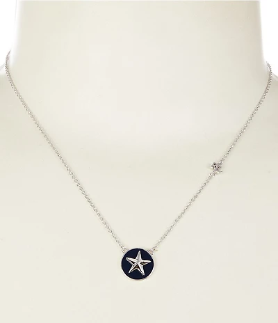 Lauren Ralph Lauren Silver Tone Star Short Pendant Necklace