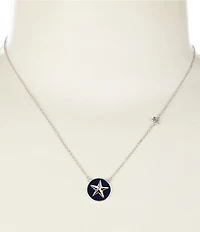 Lauren Ralph Lauren Silver Tone Star Short Pendant Necklace