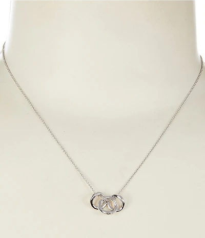 Lauren Ralph Lauren Silver Tone Triple Wave Short Pendant Necklace