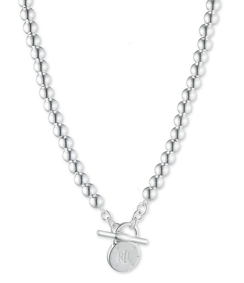 Lauren Ralph Lauren Sterling Silver Beaded Short Pendant Necklace