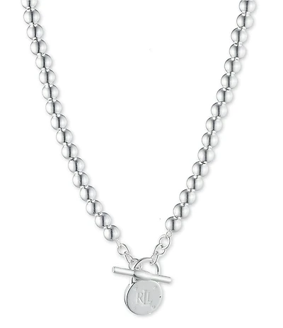 Lauren Ralph Lauren Sterling Silver Beaded Short Pendant Necklace