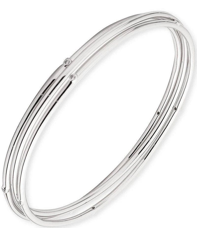 Lauren Ralph Lauren Sterling Silver Cubic Zirconia Bangle Bracelet Set
