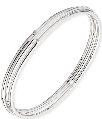 Lauren Ralph Lauren Sterling Silver Cubic Zirconia Bangle Bracelet Set