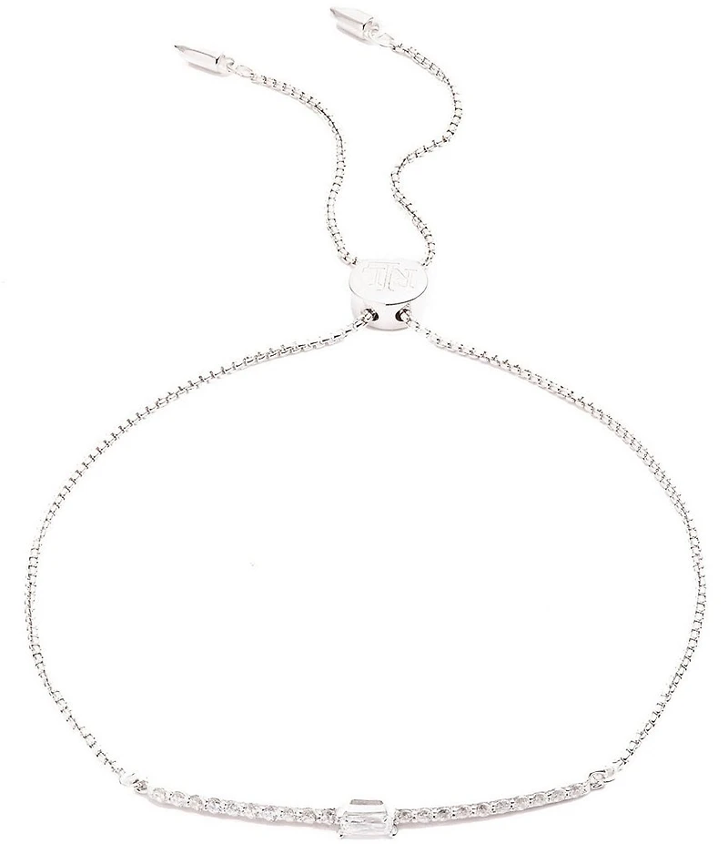 Lauren Ralph Lauren Sterling Silver Cubic Zirconia Bar Adjustable Bracelet