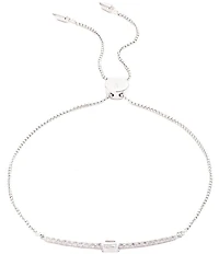 Lauren Ralph Lauren Sterling Silver Cubic Zirconia Bar Adjustable Bracelet