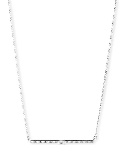 Lauren Ralph Lauren Sterling Silver Cubic Zirconia Bar Frontal Collar Necklace