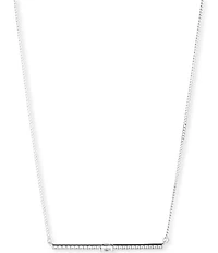 Lauren Ralph Lauren Sterling Silver Cubic Zirconia Bar Frontal Collar Necklace
