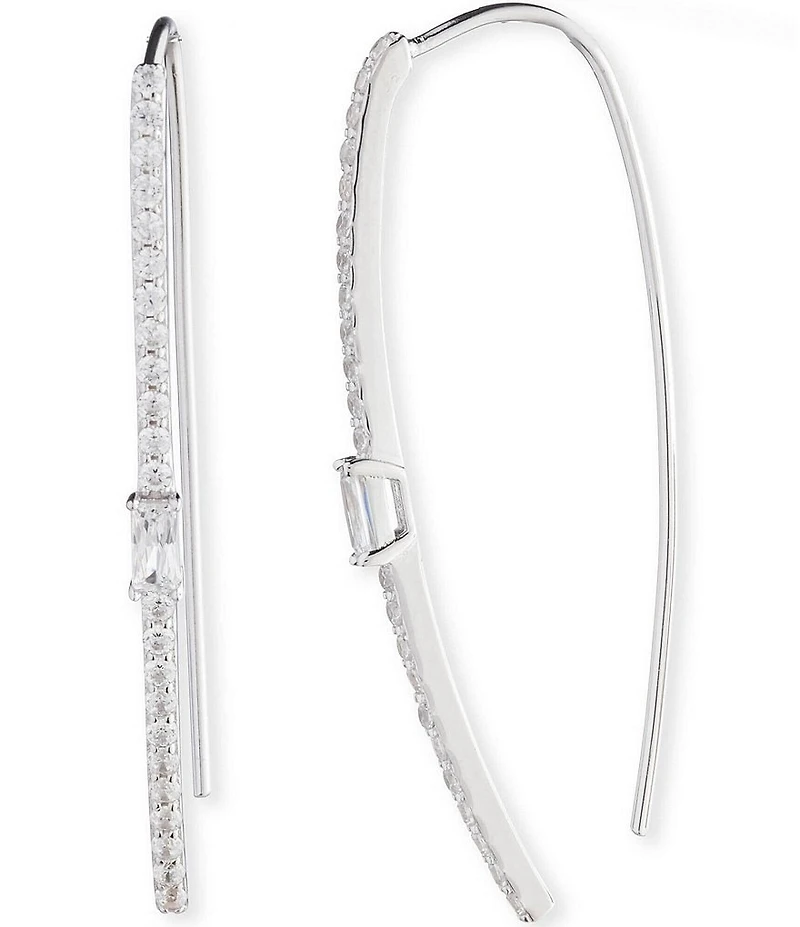 Lauren Ralph Lauren Sterling Silver Cubic Zirconia Threader Drop Earrings