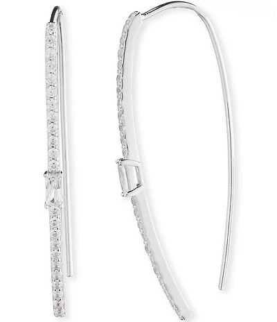 Lauren Ralph Lauren Sterling Silver Cubic Zirconia Threader Drop Earrings