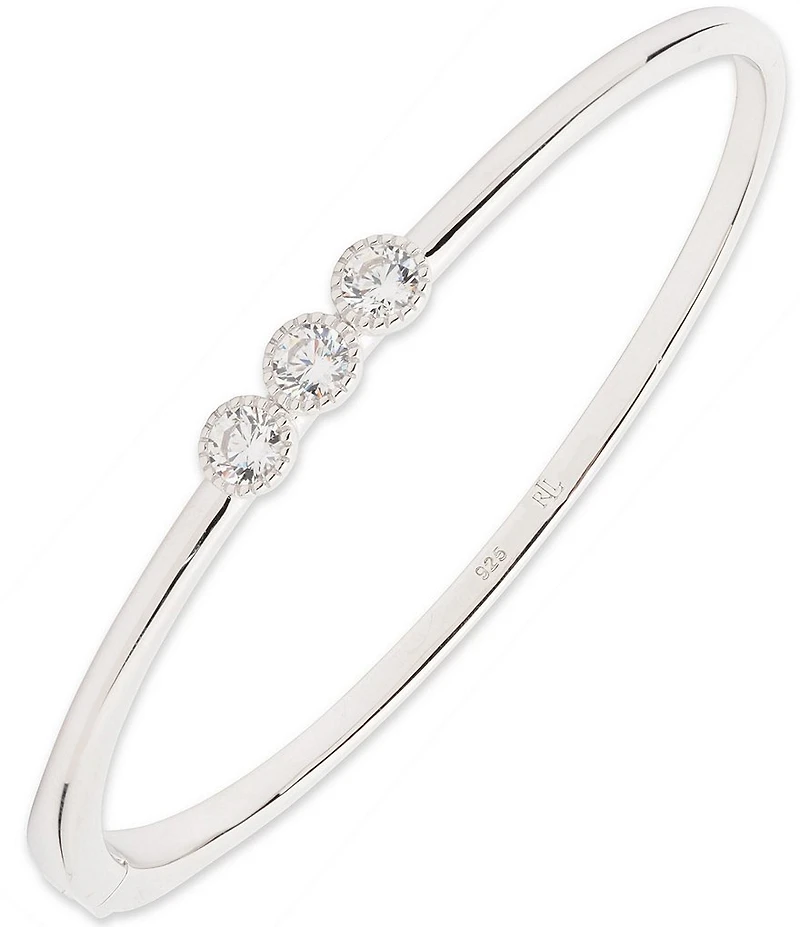 Lauren Ralph Lauren Sterling Silver CZ Bangle Bracelet