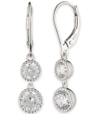 Lauren Ralph Lauren Sterling Silver CZ Double Linear Earrings
