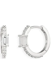 Lauren Ralph Lauren Sterling Silver Rhinestone Hoop Earrings