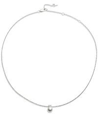 Lauren Ralph Lauren Sterling Silver CZ Pearl Short Pendant Necklace