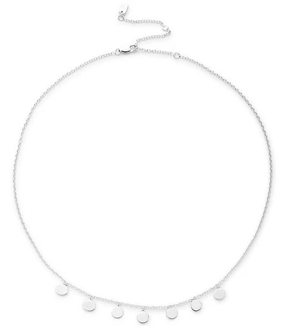 Lauren Ralph Lauren Sterling Silver Disc Frontal Collar Necklace