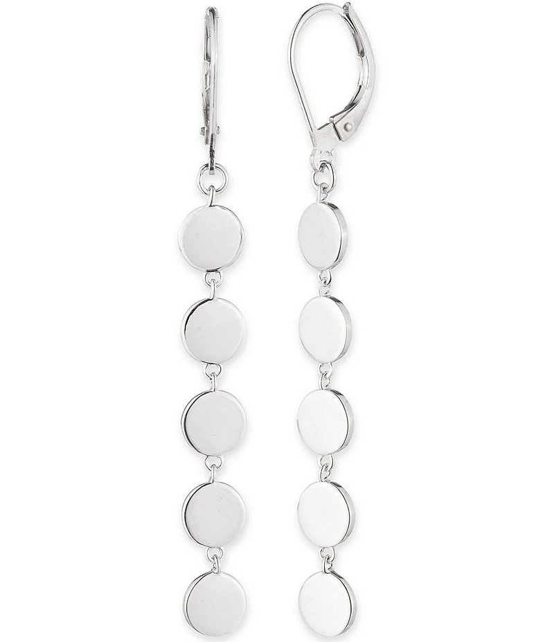 Lauren Ralph Lauren Sterling Silver Disc Linear Earrings