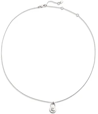 Lauren Ralph Lauren Sterling Silver Logo Padlock Short Pendant Necklace