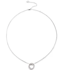 Lauren Ralph Lauren Sterling Silver Pave Short Pendant Necklace