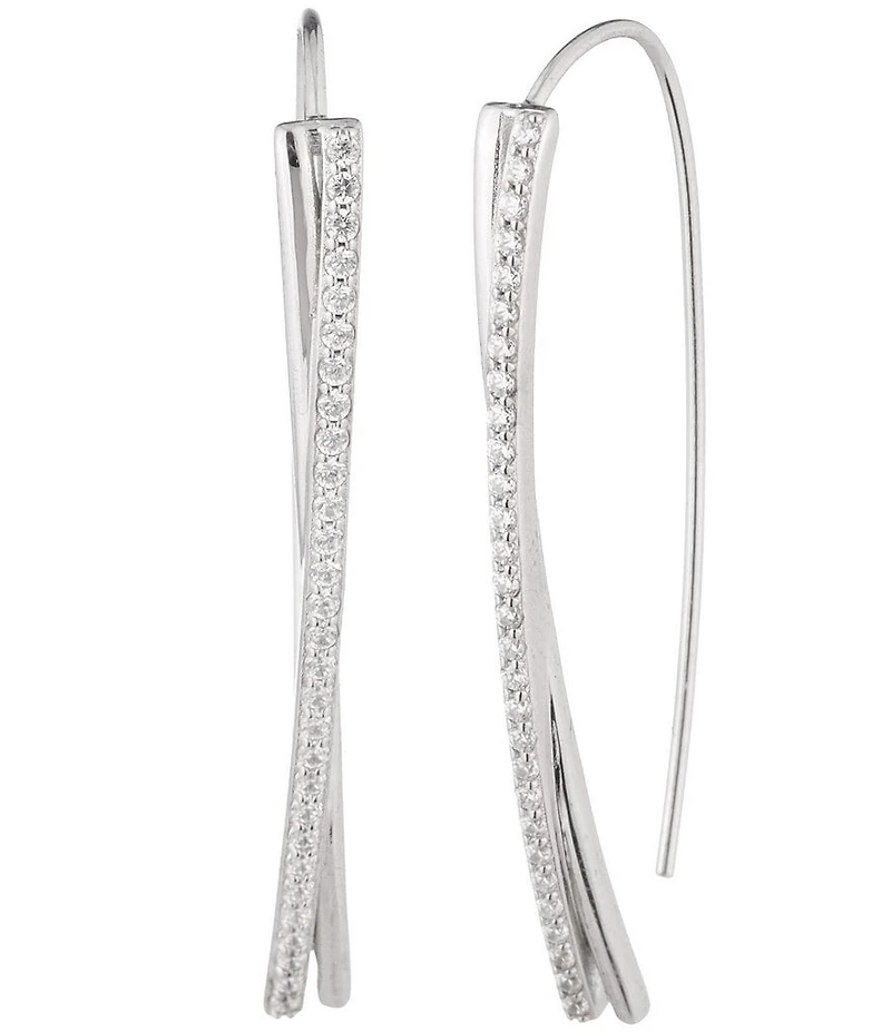 Lauren Ralph Lauren Sterling Silver Pave Threader Earrings