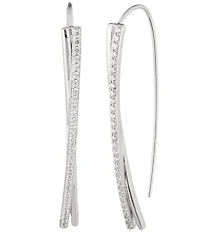 Lauren Ralph Lauren Sterling Silver Pave Threader Earrings