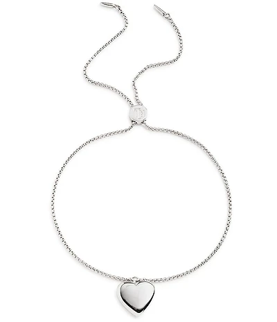 Lauren Ralph Lauren Sterling Silver Puff Heart Adjustable Bracelet