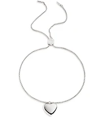 Lauren Ralph Lauren Sterling Silver Puff Heart Adjustable Bracelet
